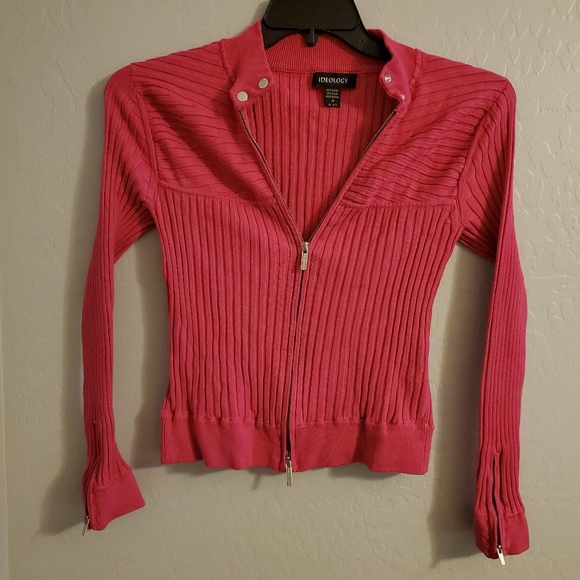 Ideology Sweaters - Ideology pink zipper front cardigan
